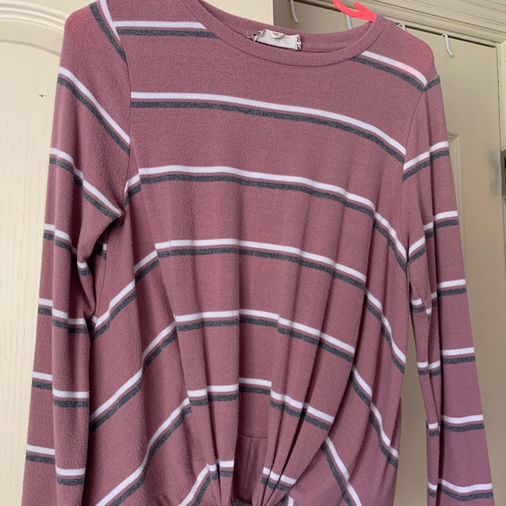 pink striped top